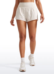 Feathery-Fit Soft Ruffled Trim Shorts 3''