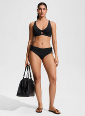 Twist Front Cut Out Cross Back Bikini Top