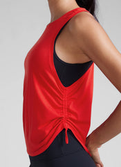 Pima Cotton Racerback Ruched Side Tank