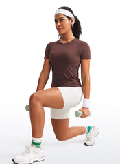 Seamless Waist Length Crewneck Short Sleeve