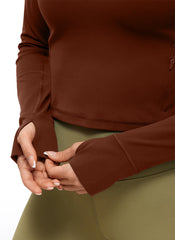 Butterluxe Half Zip Cropped Long Sleeve
