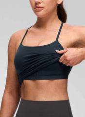 Butterluxe Waist Length Y Back Built in Bra Tank