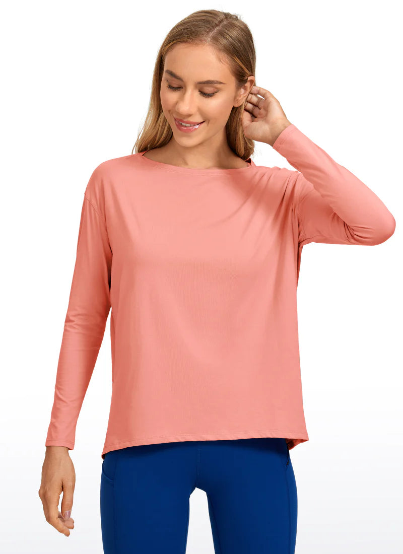 Pima Cotton Boat Neck Long Sleeve