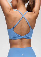 Butterluxe V Neck Twist Cross Back Sports Bra