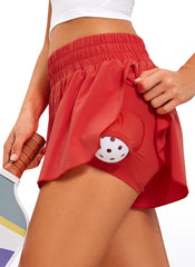 Feathery-Fit Soft 2 in 1  Flowy Shorts 3''