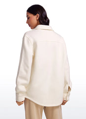 Fleece Lined Oversized Button Down Jacket