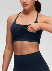 Butterluxe Twist Cross Back Built in Bra Tank