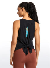Pima Cotton Split Open Back Tank