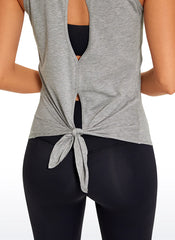 Pima Cotton Split Open Back Tank