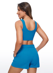 Ribbed U Back Sports Bra