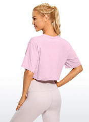 Pima Cotton Cropped Short Sleeve