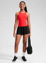 Butterluxe Girls Double Lined Racerback Tank Tops Waist Length