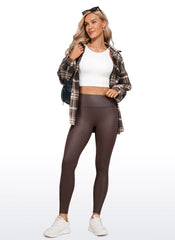 Faux Leather No Front Seam Legging 28''