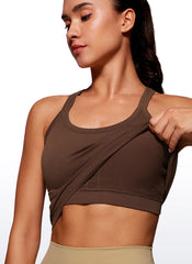 Seamless Racerback Built in Bra Ribbed Tank