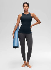 Butterluxe Hip Length Built-in Bra Tanks High Neck