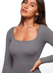 Butterluxe Square Neck Long Sleeve Bodysuits