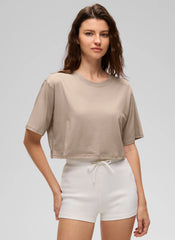 Pima Cotton Cropped Short Sleeve