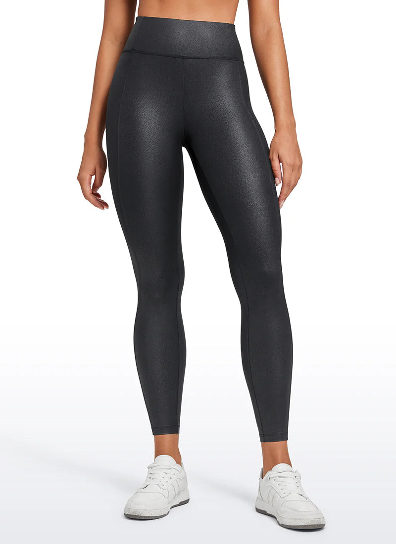 Faux Leather Back Pocket Legging 25"