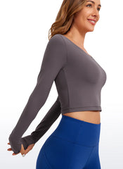 Butterluxe Scoop Neck Cropped Long Sleeve