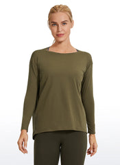 Pima Cotton Boat Neck Long Sleeve