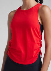Pima Cotton Racerback Ruched Side Tank