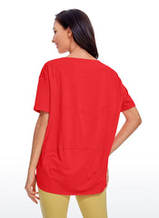 Pima Cotton Boat Neck Short Sleeve