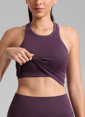 Seamless Ribbed Racerback Crop Tank