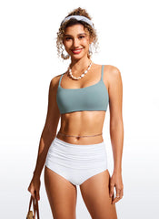 Scoop Neck Adjustable Strap Bikini Top
