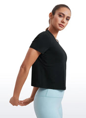 Pima Cotton Classic-Fit Cropped Short Sleeve
