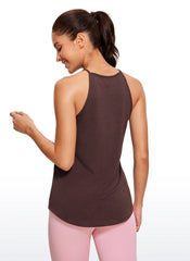 Hip Length High Neck Halter Tank