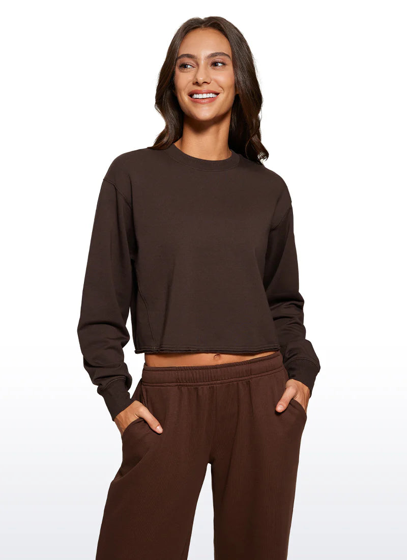 Amenity Double Raw Hem Sweatshirt