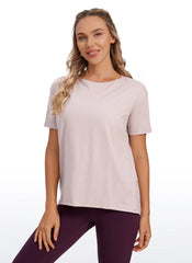 Pima Cotton Boat Neck Short Sleeve