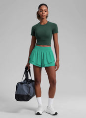Feathery-Fit Drapey Flowy Shorts 2.5"