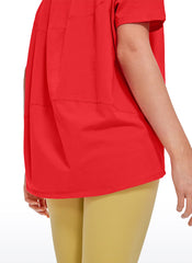 Pima Cotton Boat Neck Short Sleeve