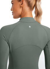 Brushed Thumbhole Half Zip Long Sleeve