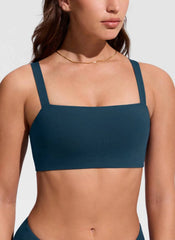 Square Neck Wide Flat Straps Bikini Top