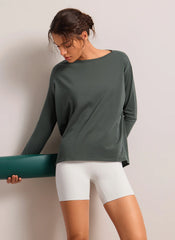 Pima Cotton Boat Neck Long Sleeve