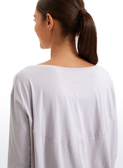 Pima Cotton Boat Neck Long Sleeve