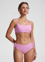 Scoop Neck Adjustable Strap Bikini Top