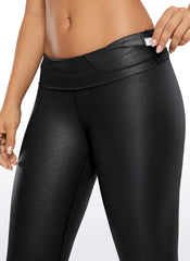 Matte Faux Leather Leggings 25''- Seamless Waistband