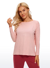Pima Cotton Boat Neck Long Sleeve