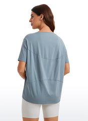 Pima Cotton Boat Neck Short Sleeve