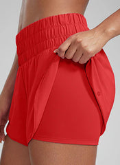 Feathery-Fit Soft  2 in 1 High Rise Shorts 3''