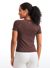 Seamless Waist Length Crewneck Short Sleeve