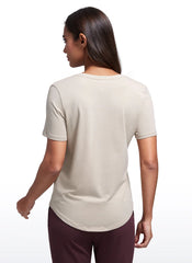 Pima Cotton Pro V Neck Short Sleeve