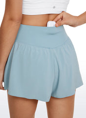 Feathery-Fit Soft 2 in 1 Flowy High Rise Shorts
