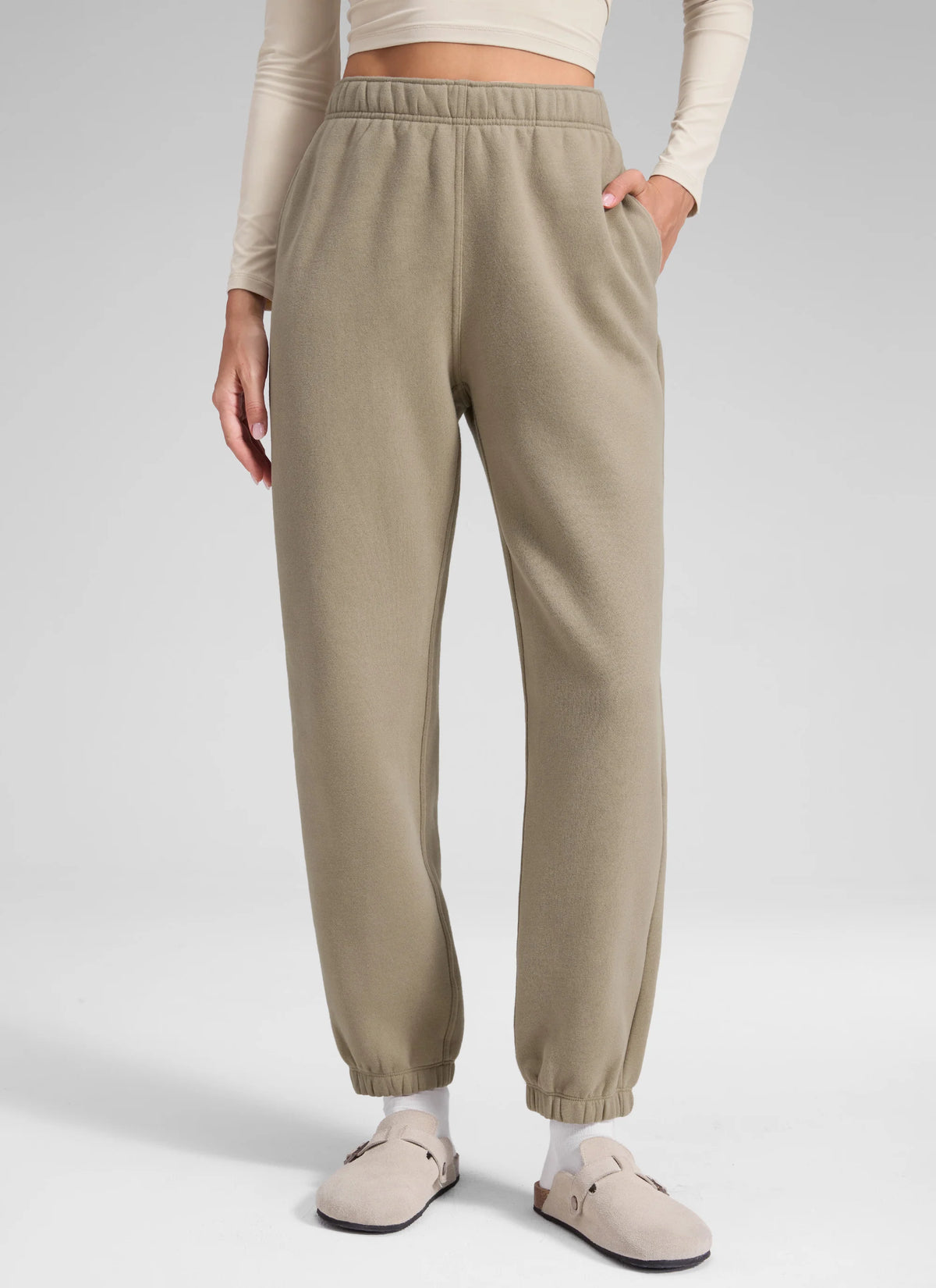 Fleece Lined High Rise Jogger Sweatpant 28''