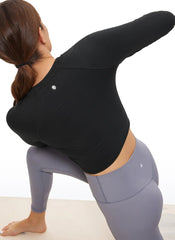 Brushed High Neck Cropped Long Sleeve