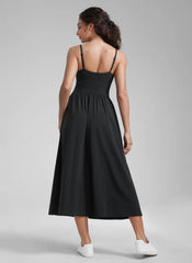 Square Neck Sleeveless Pocket Dress