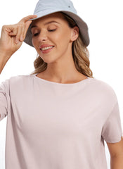 Pima Cotton Boat Neck Short Sleeve